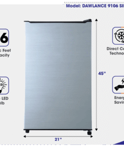 9106.png Dawlance 9106 SDR White Single Door Refrigerator 6 CFT