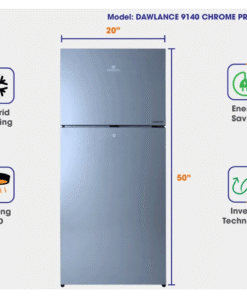 9140-chrome-pro.png Dawlance 9140 Chrome Pro Inverter Double Door Refrigerator 8 CFT