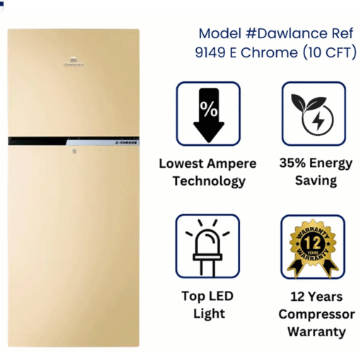 9149.png Dawlance 9149WB E-Chrome Double Door Refrigerator 9 CFT