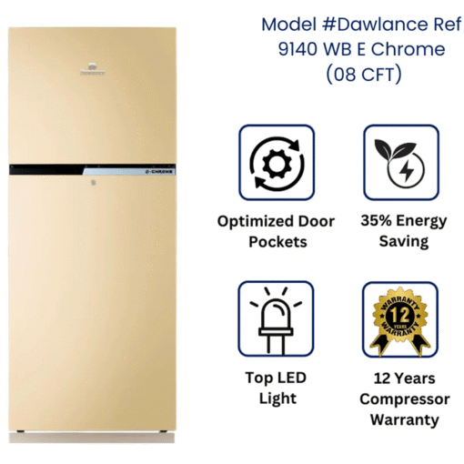 Dawlance_Ref_9140_E_Chrome_08_CFT.png Dawlance 9140 WB E-Chrome Double Door Refrigerator 8 CFT