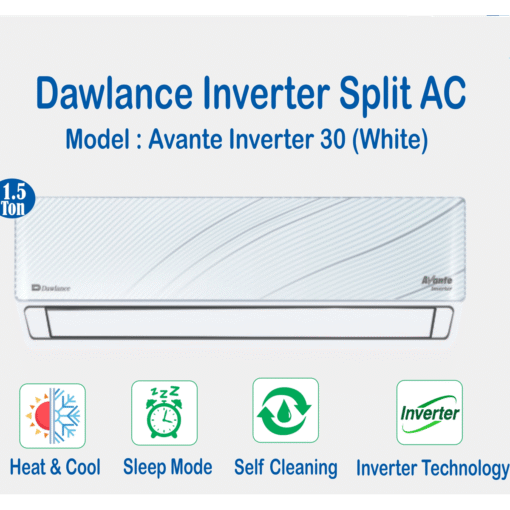 Dawlance Avante Inverter 30 Elegant White Split AC 1.5 Ton